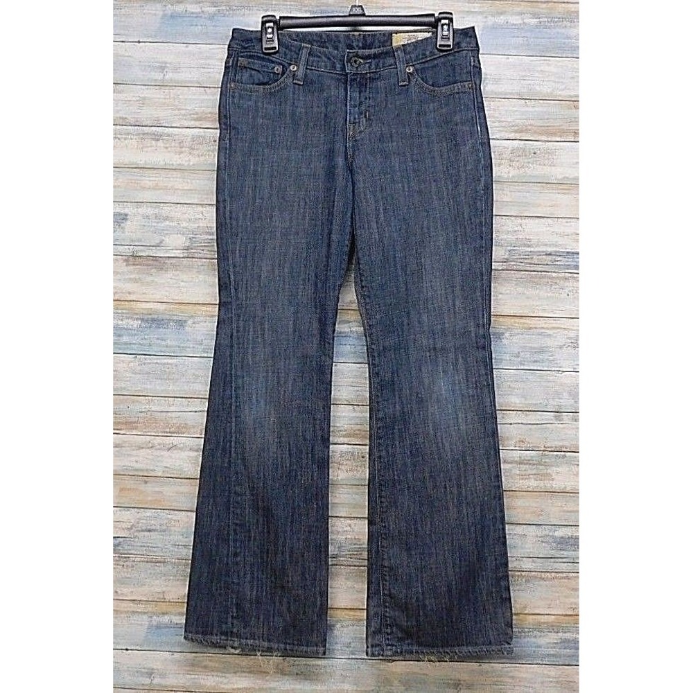 Vintage Gap Womens Flare Jeans Dark Wash Blue‎ Low Rise Stretch Denim Size 4